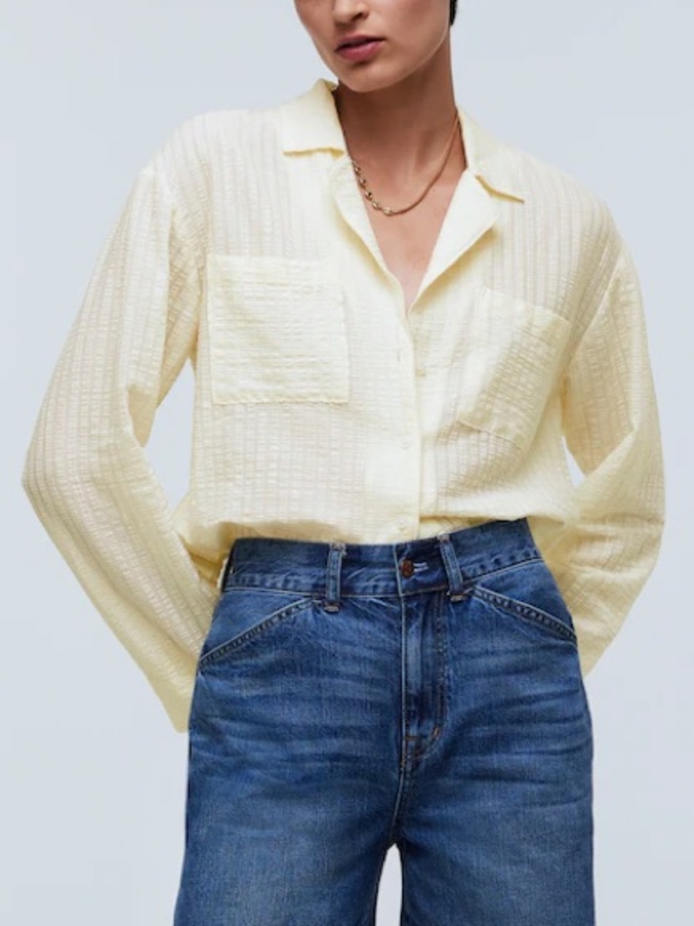 Madewell Resort Long-Sleeve Shirt in Seersucker